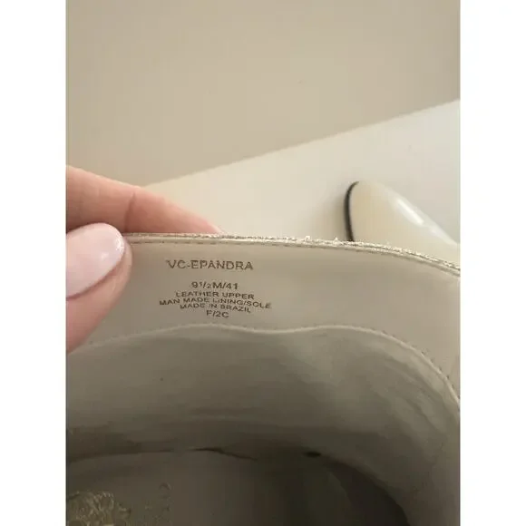 NEW Vince Camuto Epandra Leather White Cowboy Rodeo Gogo Disco Glam Boots Size 9 - Picture 9 of 13